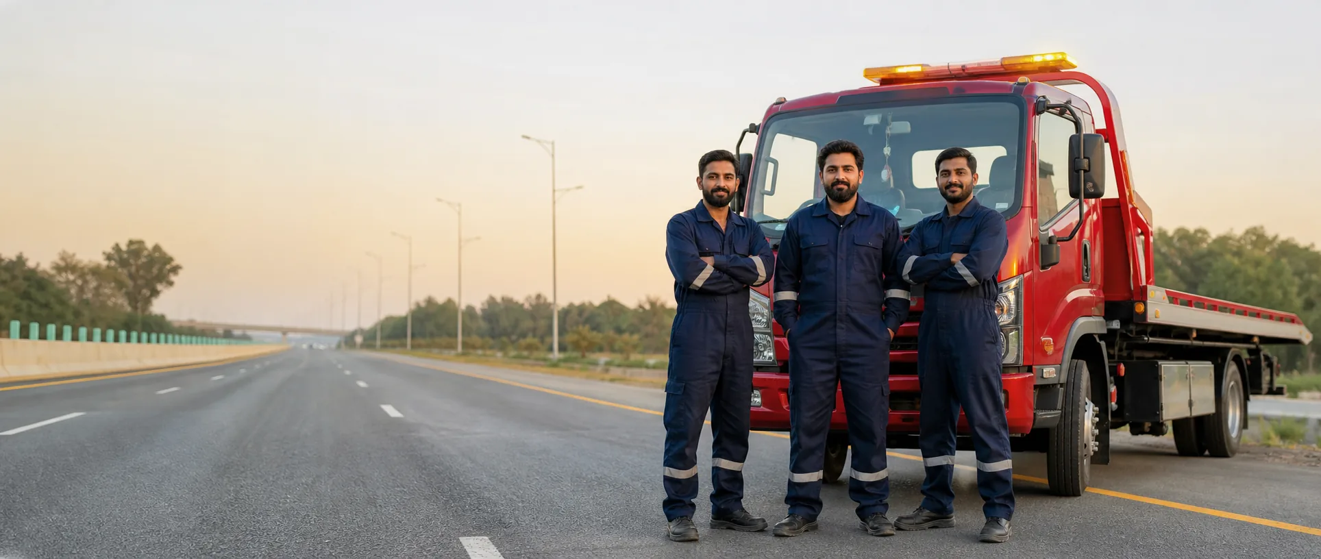 Soon Valley Recovery team beside a vehicle recovery truck