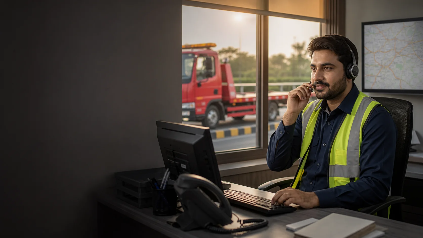 Soon Valley Recovery dispatcher answering a customer call