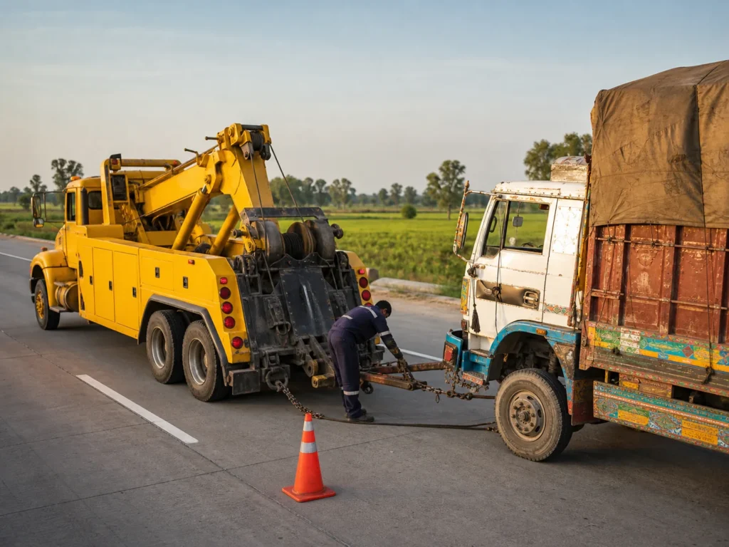 Heavy truck recovery support in Pakistan