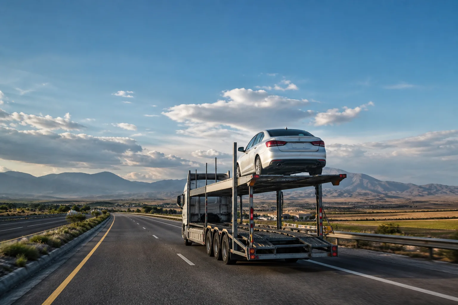 Vehicle carrier travelling on a highway for Pakistan-wide transport