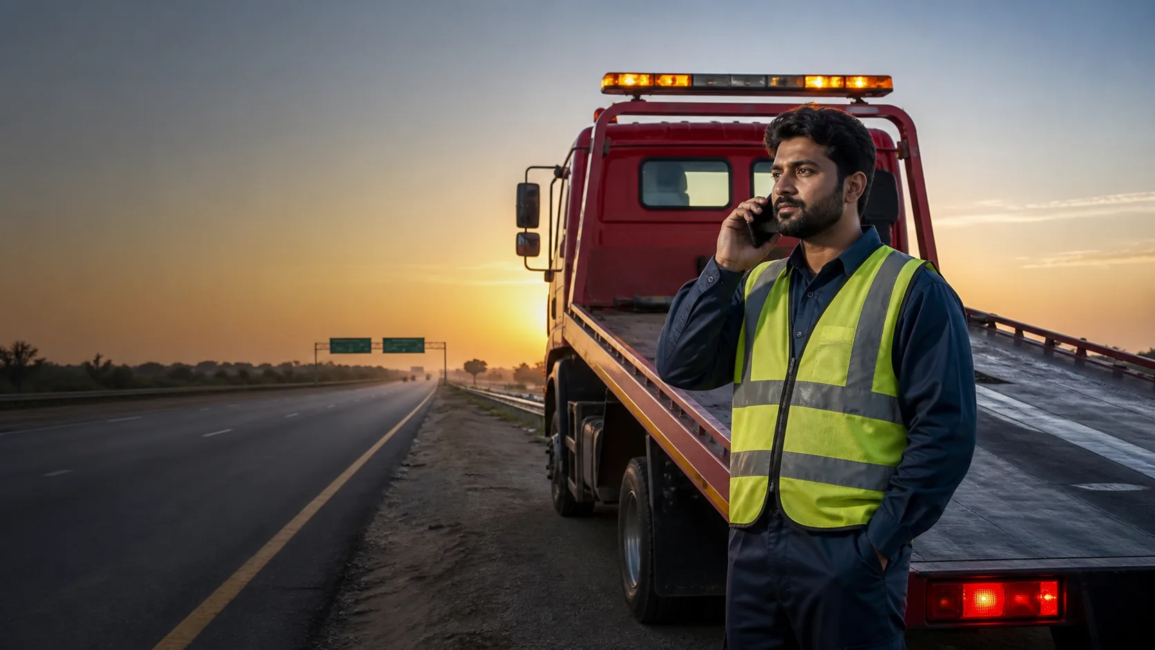 Soon Valley Recovery operator ready to dispatch a flatbed truck